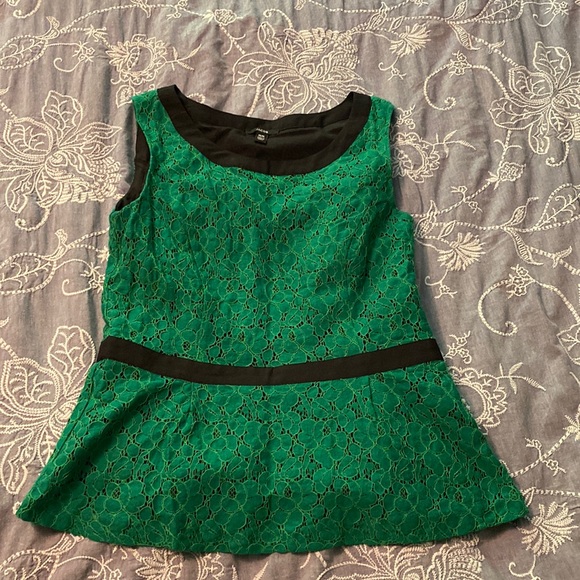 Jacob green lace size medium top with black trim. - Picture 1 of 4